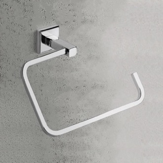 Polished Chrome Square Towel Ring Gedy 6970-13